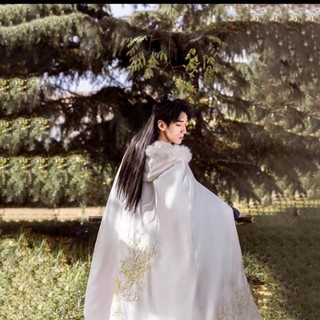 🌺[Order] Áo choàng lông hán phục (sẵn đen)