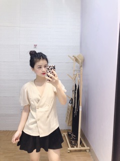 Áo lụa tay bồng ( ảnh thật )