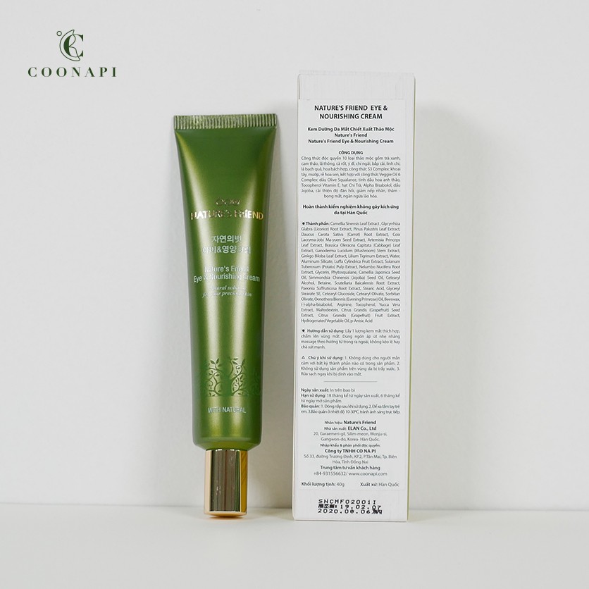 Kem Dưỡng Da Vùng Mắt Giảm Nhăn Và Thâm Quầng Mắt Thiên Nhiên Thảo Mộc Nature's Friend Eye & Nourishing Cream 40g | BigBuy360 - bigbuy360.vn