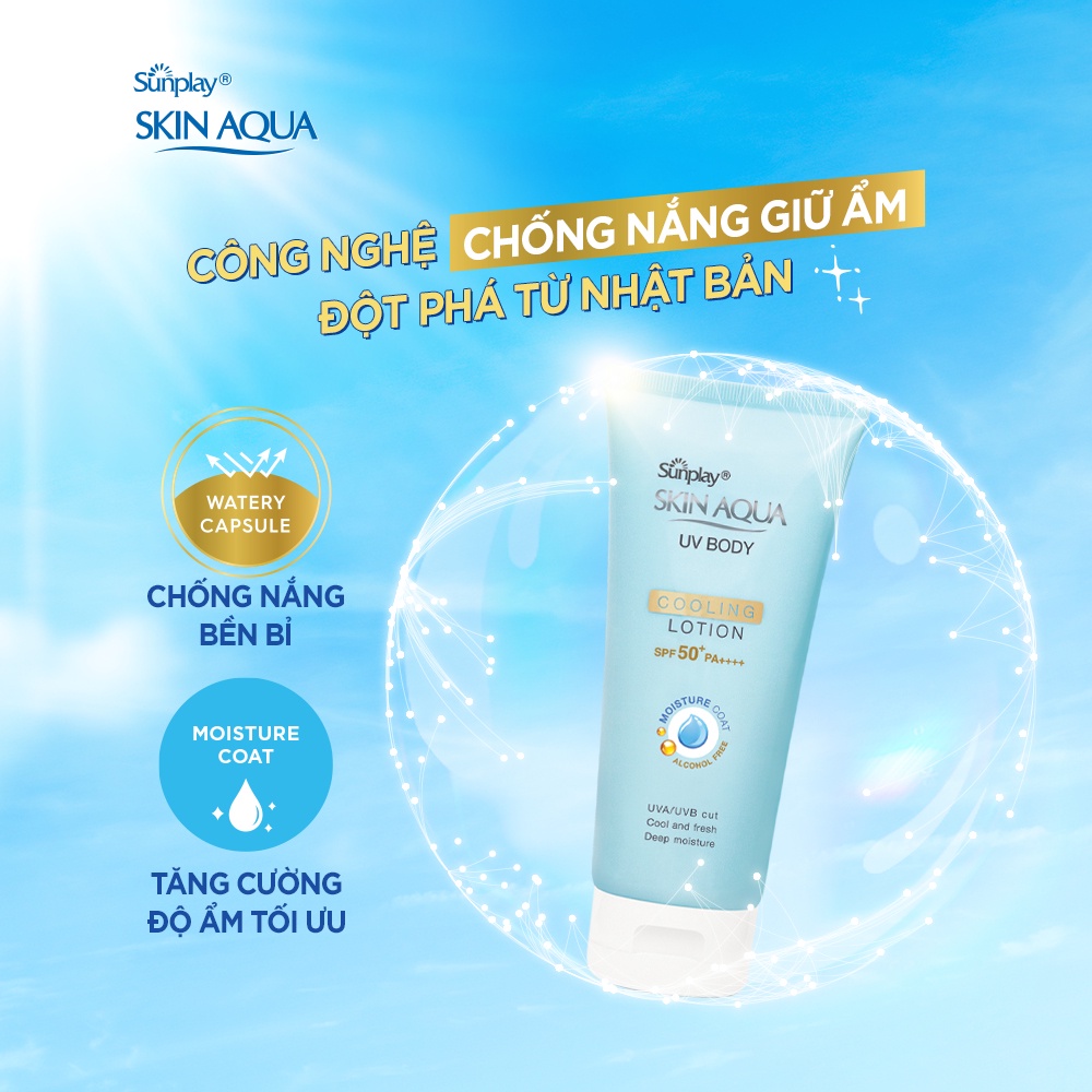 Lotion chống nắng dưỡng thể mát lạnh Sunplay Skin Aqua UV Body Cooling Lotion SPF 50+ PA++++ (150g)