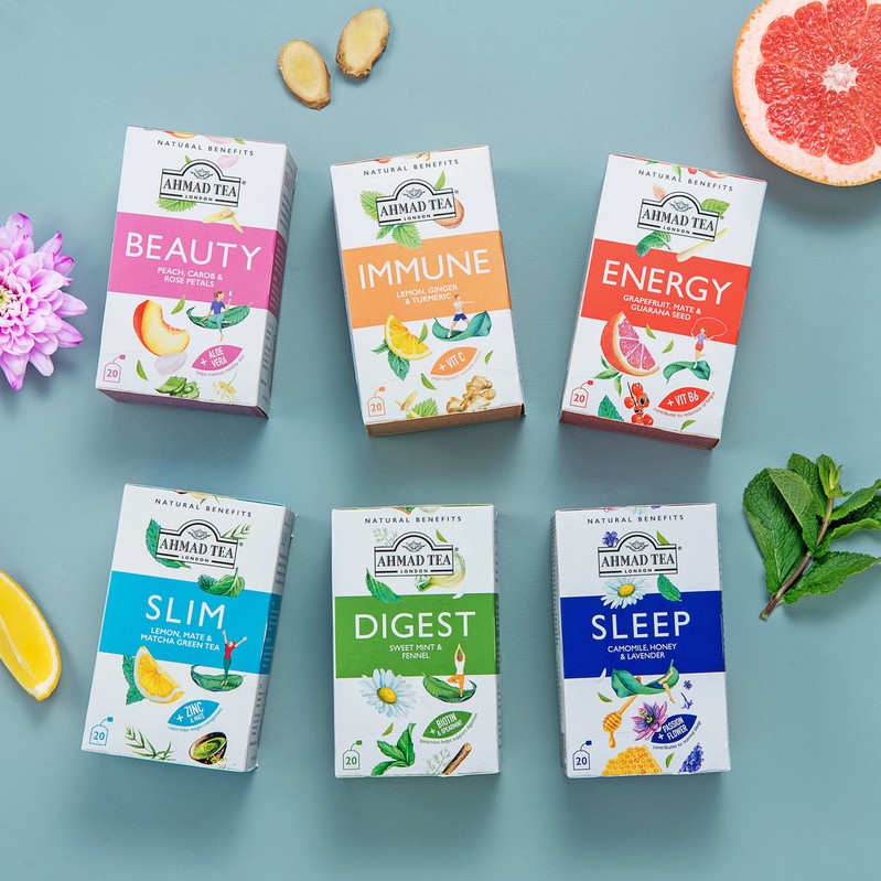 Trà thảo mộc túi lọc Ahmad Tea (hàng Nga) hỗ trợ sức khỏe