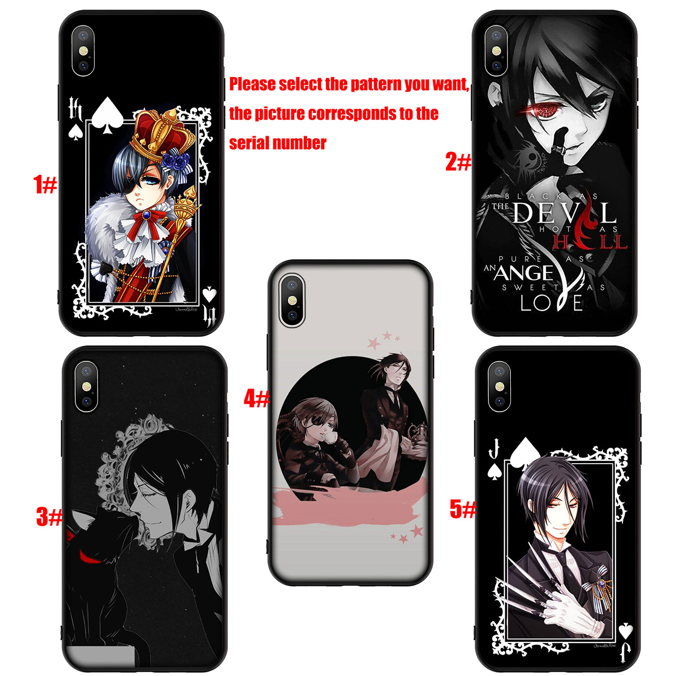 Ốp Điện Thoại Silicon Mềm Hình Anime Hắc Quản Gia Cho Samsung Galaxy A9 A8 A7 A6 Plus J8 2018 + A21S A70 M20 A6 + A8 + 6plus