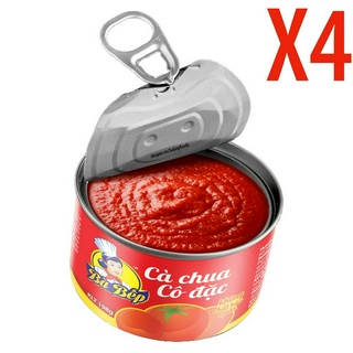 4 HỘP Cà chua cô đặc Bà Bếp 198 gram