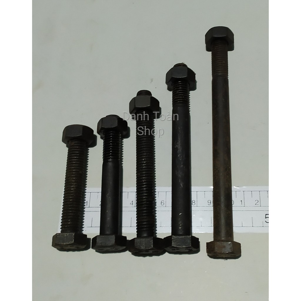 Bu Long M12x70mm, 80mm, 100mm, 120mm, 150mm Thép Đen Tốt