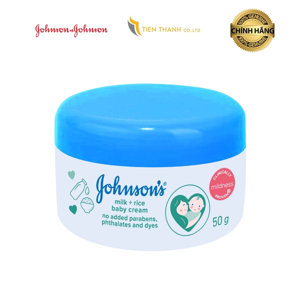 [Rẻ Vô Địch] Combo 2 hộp Kem dưỡng da Johnson's Baby 50g- Hàng chính hãng.