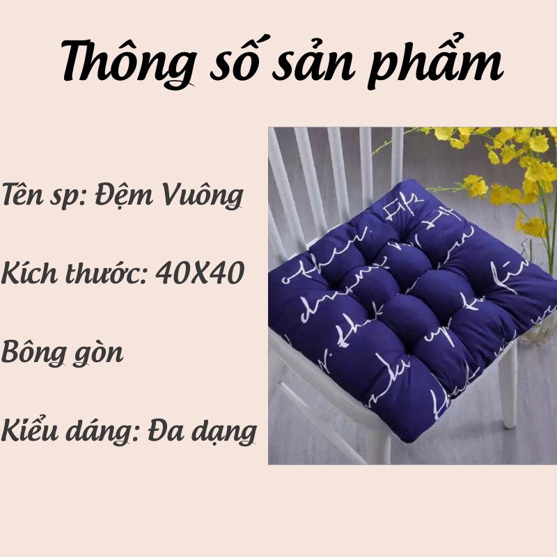 Đệm Ngồi Bệt Vuông, Nệm Ngồi Bệt Kiểu Nhật Nhiều Màu Họa Tiết