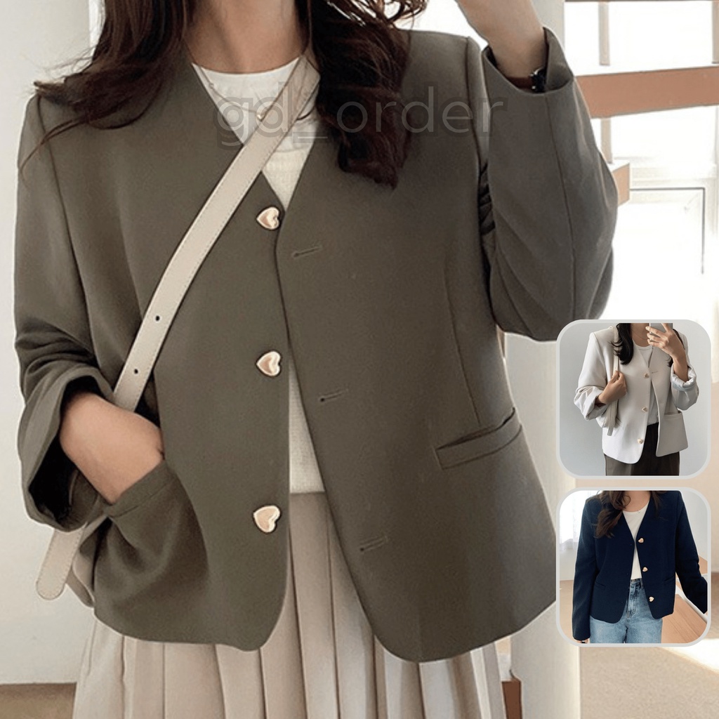 K60|Áo khoác hàn quốc blazer dáng ngắn cá tính cho nữ dài tay công sở thanh lịch gd_order