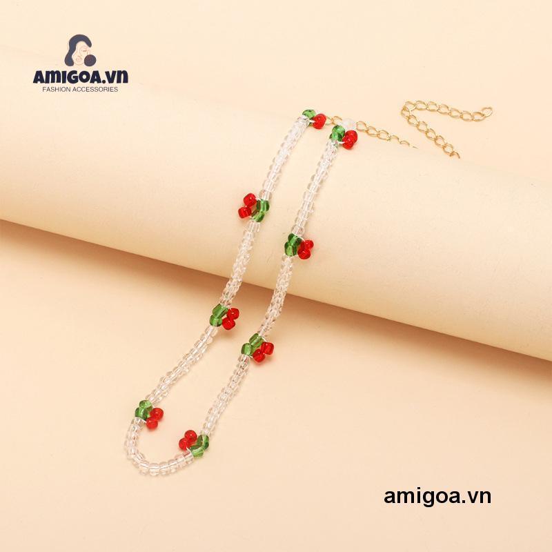 ✨✨Dây chuyền ngọc trai đính cườm đầy màu sắc Hàn Quốc vòng cổ nữ