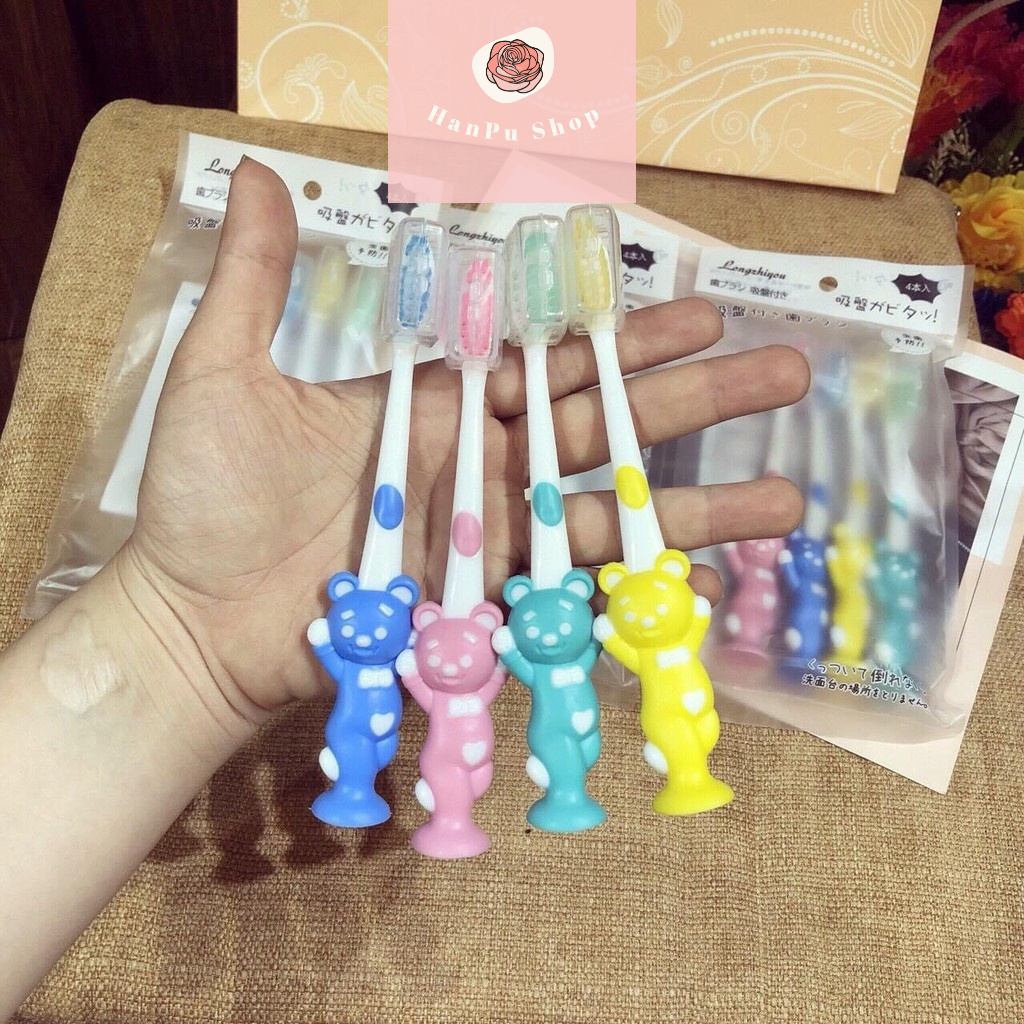 Set 4 Bàn Chải Đánh Răng Hình Thú Dễ Thương Cho Bé