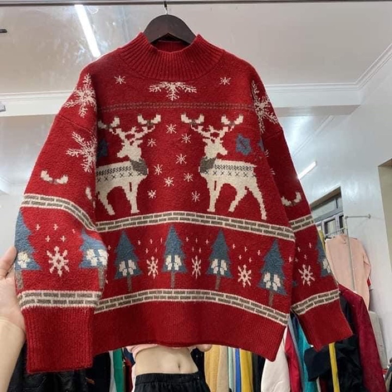 Áo len hoạ tiết hàng quảng châu