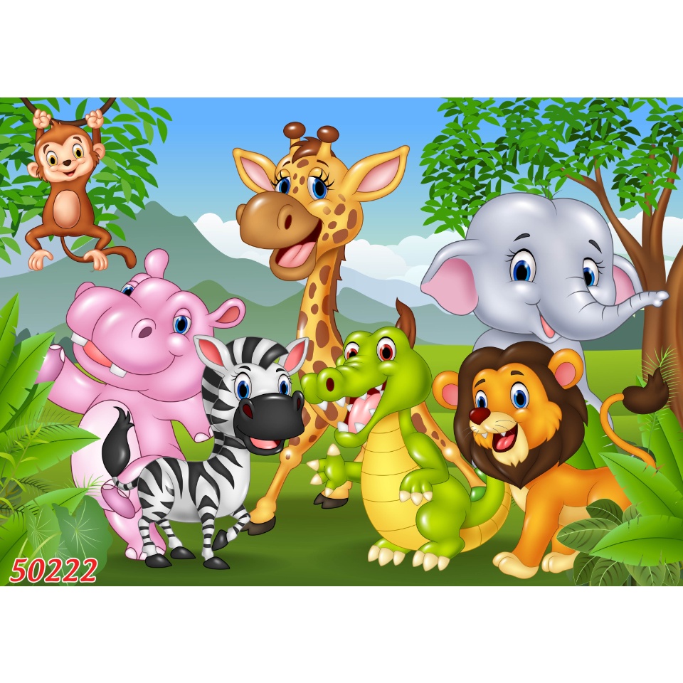 Tranh Dán Tường Phòng Trẻ Em Hoạt Hình Ngộ Nghĩnh 3D