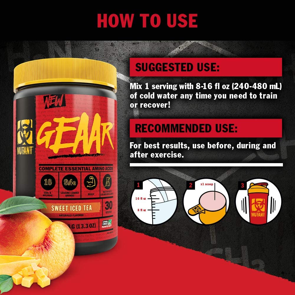Geaar Mutant Amino acid Eaa Hỗ Trợ Phục Hồi Phát Triển Cơ Bắp Mutant GEAAR - 30 Lần Dùng