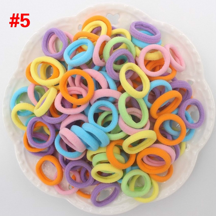 Set 100 dây cột tóc co giãn