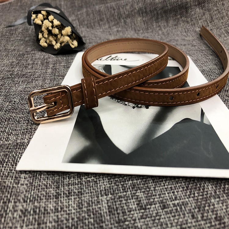 Thắt lưng nữ Ulzzang vuông bản nhỏ 1cm  (Hỗ trợ bấm, cắt dây nịt) TL428 - Thắt Lưng Giá Tốt