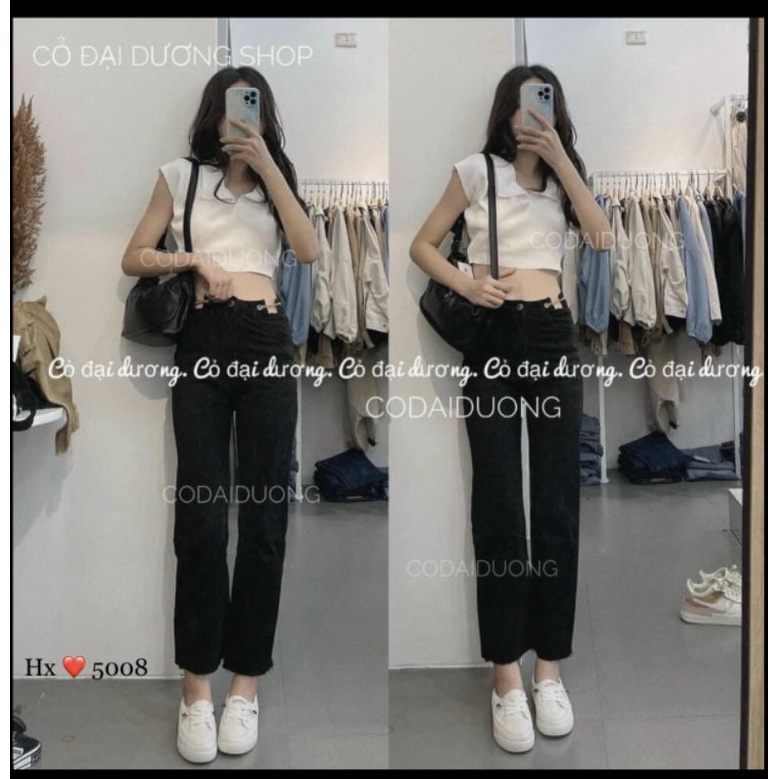 Quần jean suông xích cạnh hàng QCL1