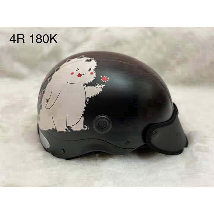 MB10 DX Nón Bảo Hiểm Sơn Khủng Long Aww Cute sở hữu Thông Gió( Viền Nón Theo Màu) 8