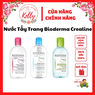 Nước tẩy trang bioderma sensibio h2o pháp 100ml 500ml màu hồng xanh