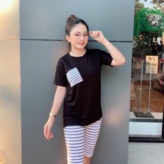 Set bộ lửng sọc mùa hè  thời trang