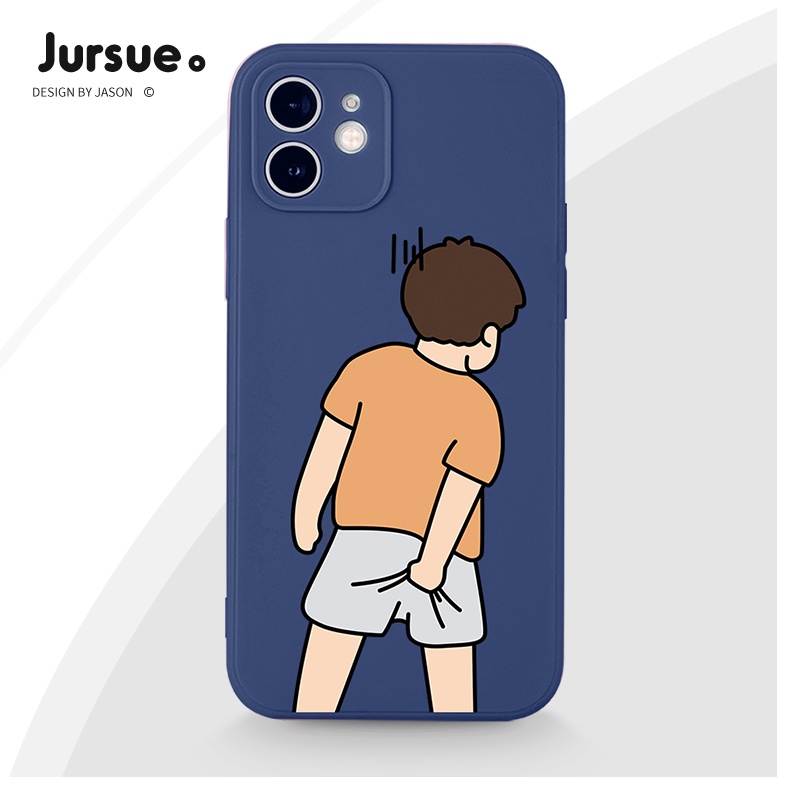 Ốp điện thoại JURSUE họa tiết cặp đôi dễ thương đẹp cho iPhone 13 12 11 Pro Max SE 2020 X XR XS ip 8 7 6 6S Plus kute XYA1305 | BigBuy360 - bigbuy360.vn