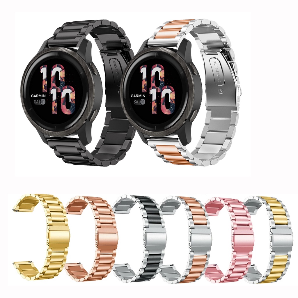 Dây Đeo Inox 18mm 22mm Cho Garmin Vivoactive 4 4s / Venu2 40mm/ Forerunner 255 255s /Active S