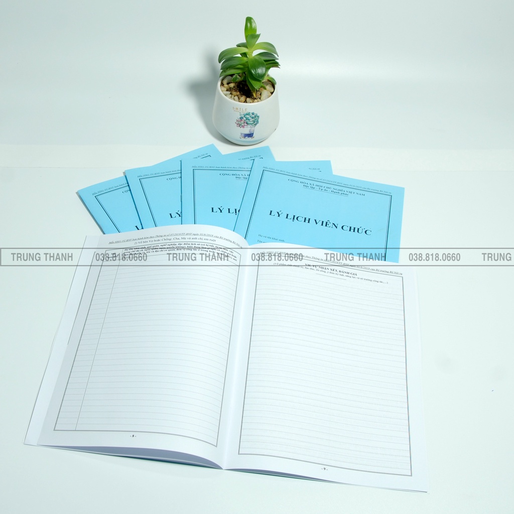[Combo] 5 quyển Lý Lịch Viên Chức-HS01-VC/BNV (Chuẩn, mới nhất ) theo thông tư số 07/2019/TT-BNV.