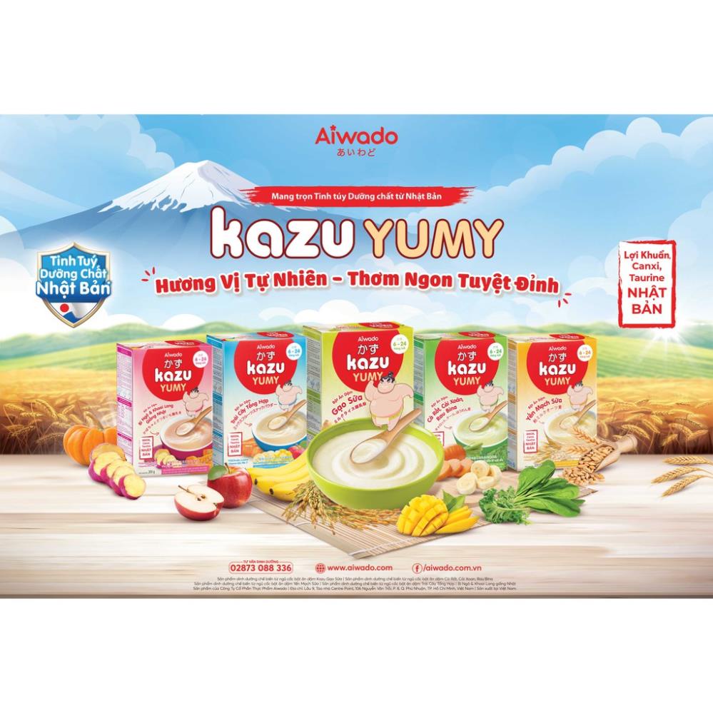 Bột ăn dặm Aiwado Kazu Yumy Gạo sữa 200g (trên 4 tháng)