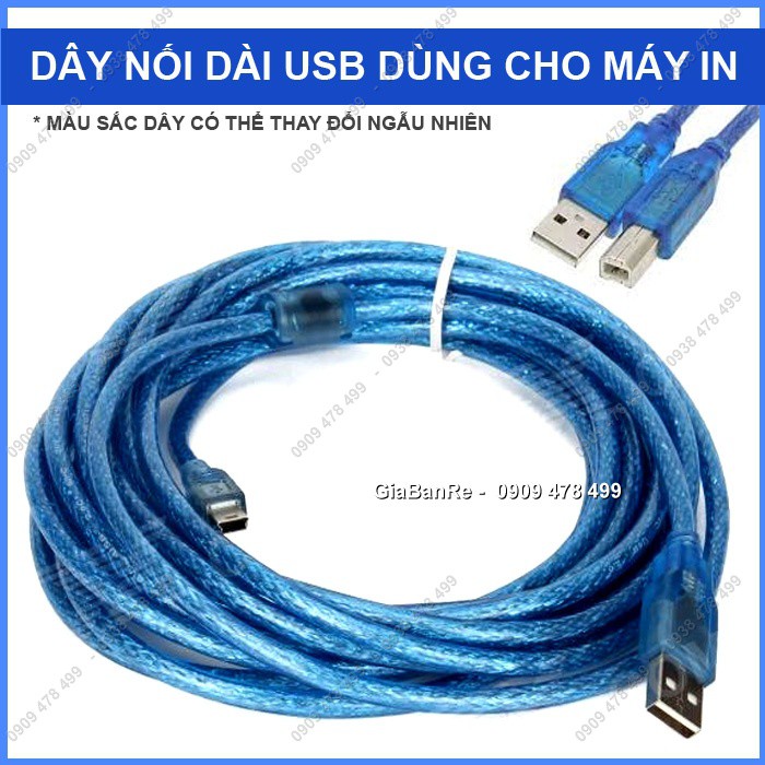 DÂY NỐI USB DÀI 3M DÀNH CHO MÁY IN - MÀU NGẪU NHIÊN - 5033