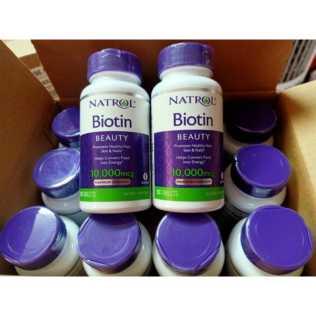 Viên mọc tóc Natrol Biotin Beauty 10.000 mcg Mỹ
