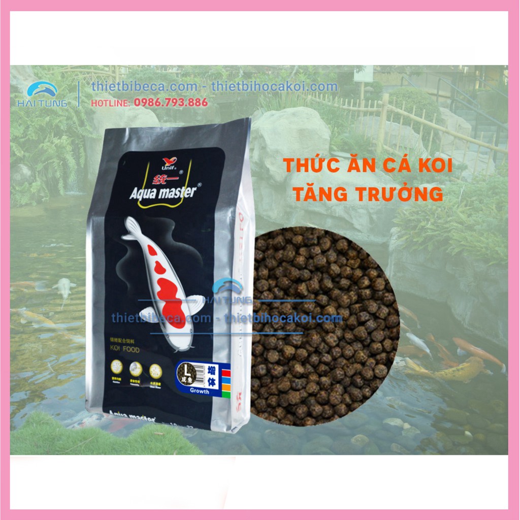 Thức ăn cho cá koi Aqua master 10kg (giúp cá nhanh lớn, phát triển body cân đối, tăng sức đề kháng, không làm đục nước)