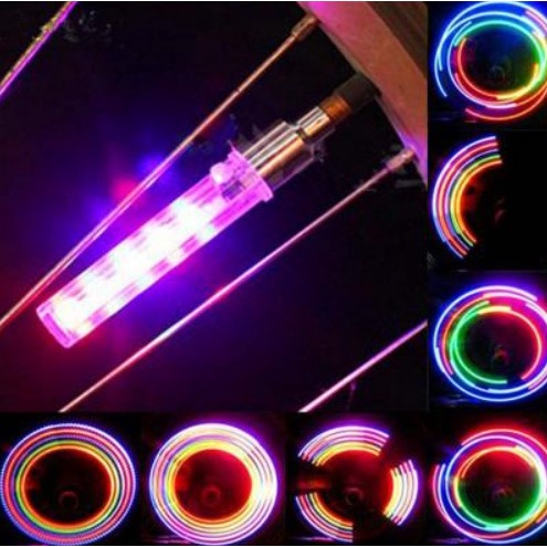 Bộ 2 Đèn Led 5 Bóng Gắn Van Bánh Xe Đạp