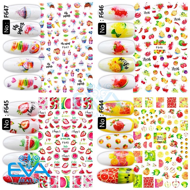 Miếng Dán Móng Tay 3D NAIL Sticker Trang Trí Hình Trái Cây Hello Summer F644