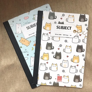 Sổ mèo 200 trang A4, sổ tay A4 hồng hà bìa cứng