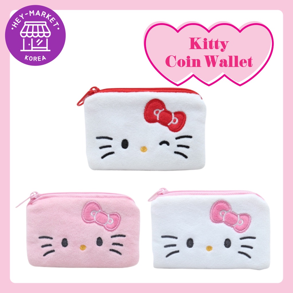 DAISO SANRIO [Diso Korea] ✡Ví Tiền Xu Hello Kitty✡ Ví Đựng Tiền Xu Hình Hello Kitty Giá Đỡ