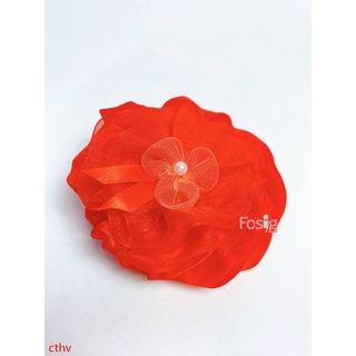 Cột Tóc Hoa Voan Cho Bé - Đỏ