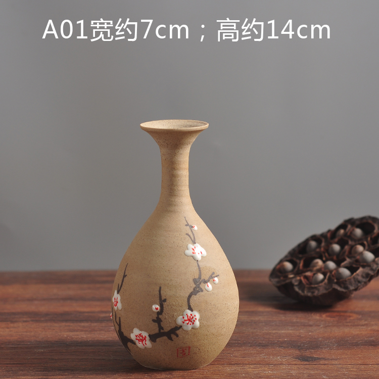 Bình hoa Cổ Điển Trung Quốc gốm sứ gốm sứ đồ gốm vẽ tay bình hoa đồ trang trí nội thất sáng tạo phòng khách cắm hoa