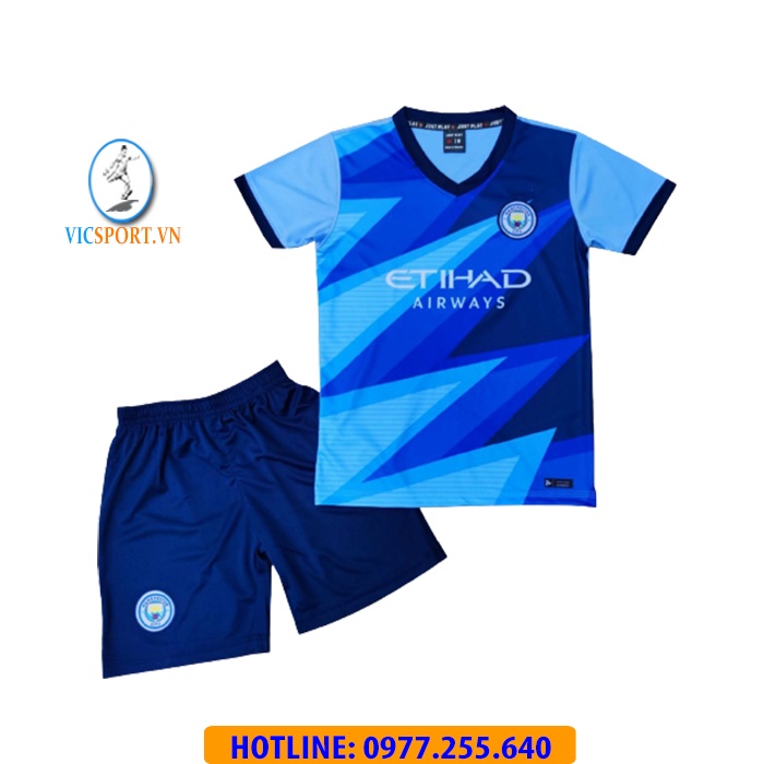 Áo Bóng Đá, Quần Áo Đá Banh Trẻ Em CLB Manchester City đủ màu, vải thun thoáng mát - Vicsport
