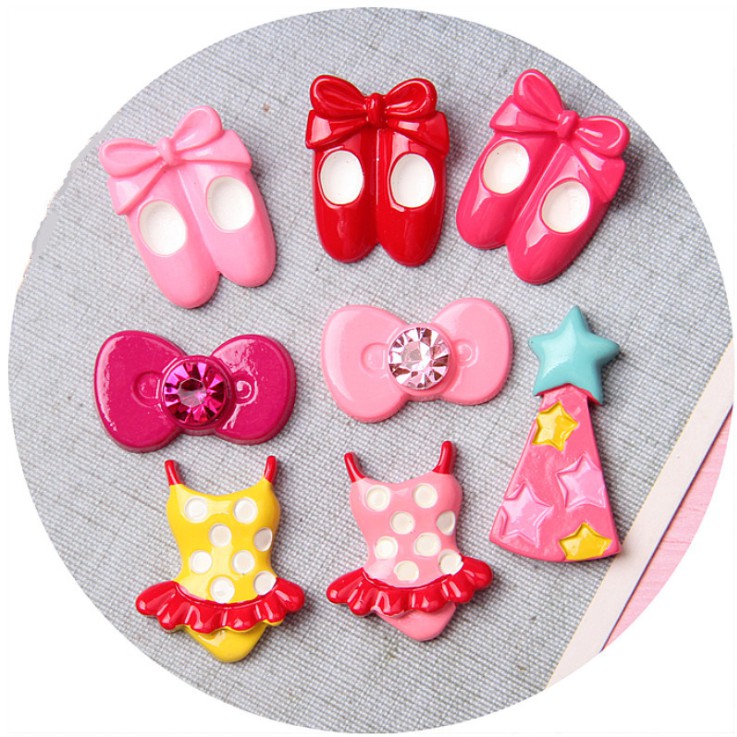 Charm giày múa và bikini hồng cho các bạn trang trí vỏ ốp điện thoại, DIY