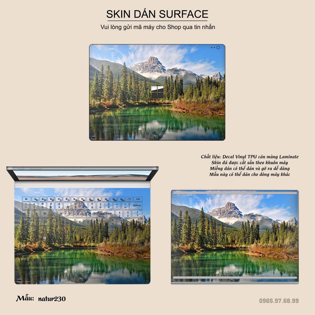 Miếng dán Skin bảo vệ mặt lưng Surface Pro 2/ Pro 3/ Pro 4/ Pro 5/ Pro 6/Pro 7/Pro X / Surface Go /Book in hình sưu  tầm
