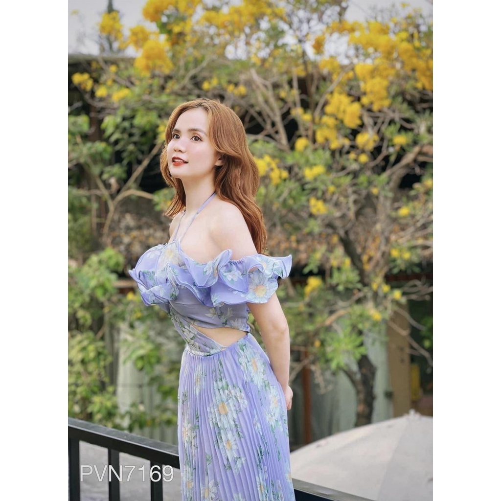 VIDEO-ẢNH THẬT Đầm maxi đi biển dập ly kiếng hoa Hàng loại 2- GOM by Maxi Ngọc Lan