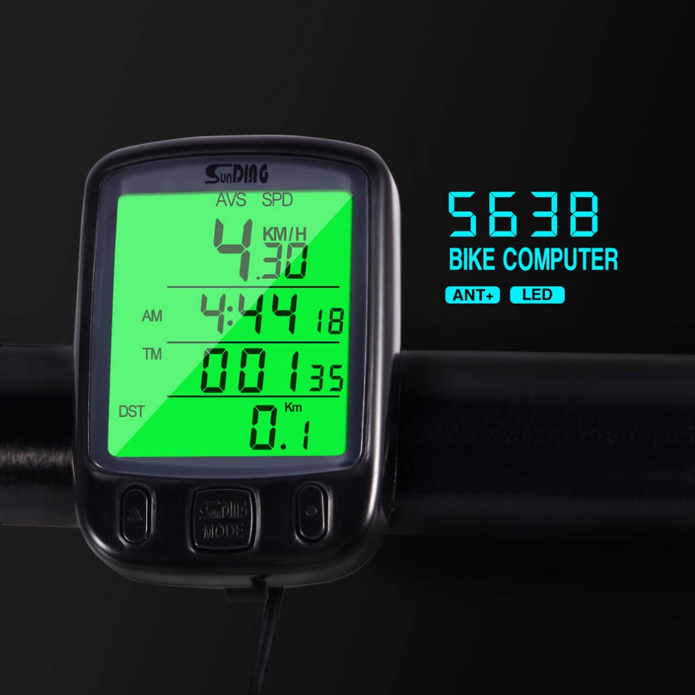 Bộ đồng hồ đo tốc độ xe đạp có màn hình LCD chống thấm nước tiện dụng khi đạp xe kèm phụ kiện