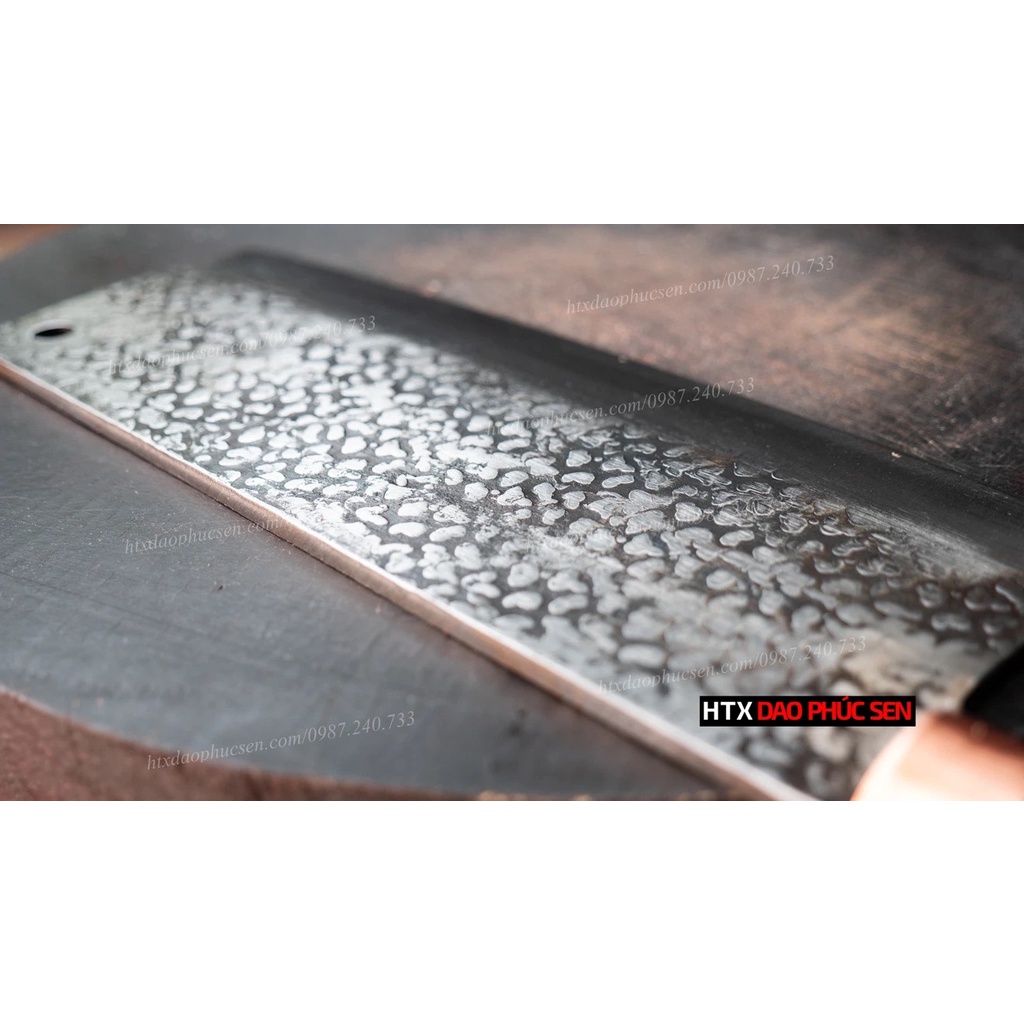 Dao chặt xương sắc bén - Thép nhíp ô tô - Cán cẩm khâu đồng - G06TDD