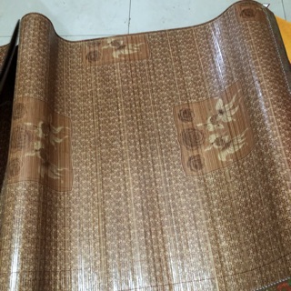Chiếu trúc vân gỗ lụa  nằm 2 mặt gập đôi