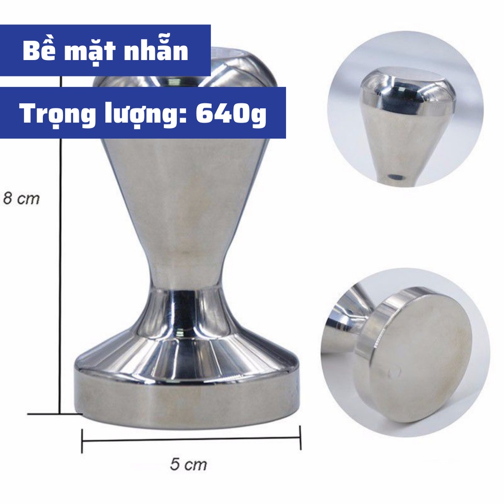 Tamper Dụng Cụ nén cà phê Espresso OCD cao cấp Inox 304 đường kính 49-51-53-58mm trọng lượng lên tới 700g bảo hành 1 năm