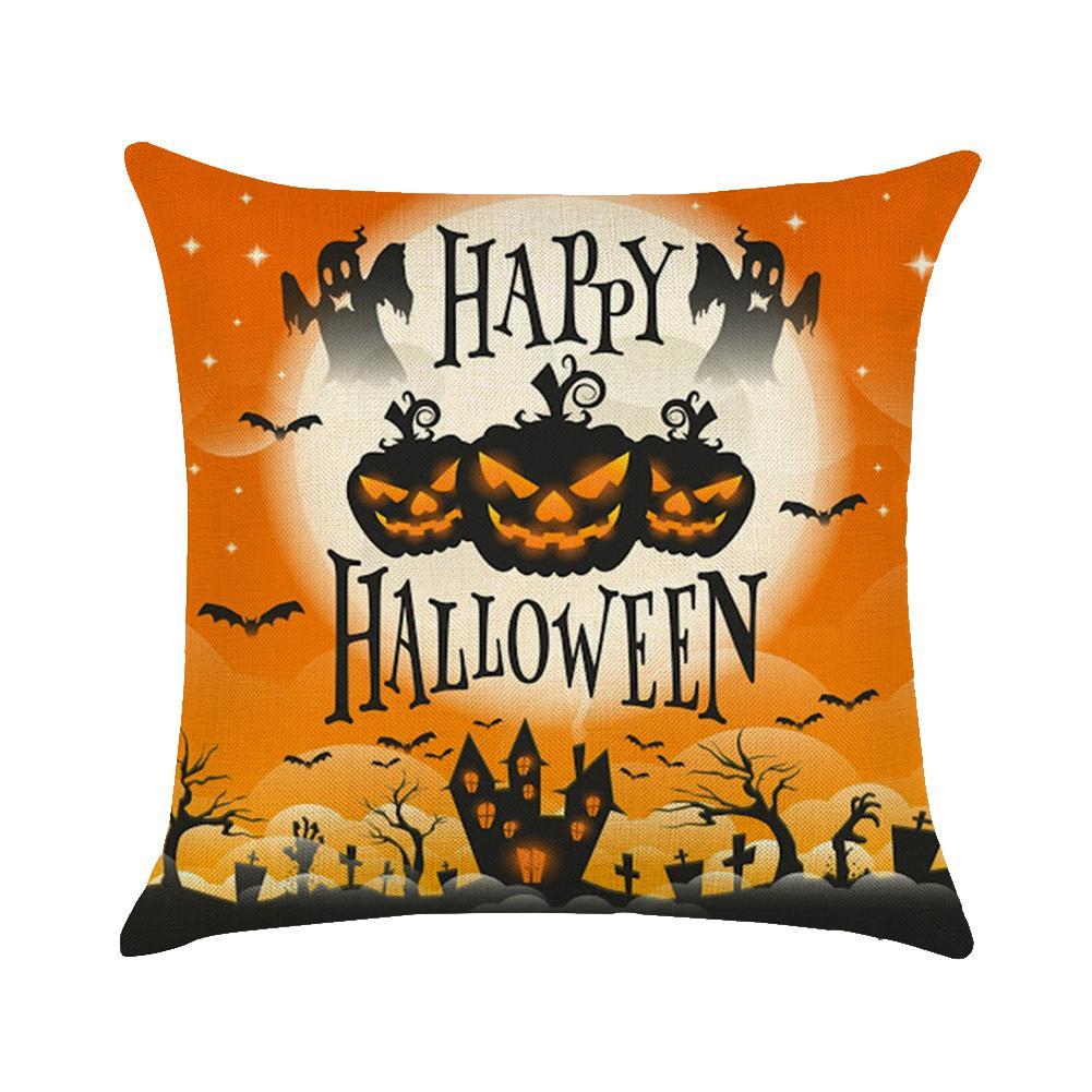 Vỏ Gối 45x45cm Họa Tiết Halloween Trang Trí Nội Thất