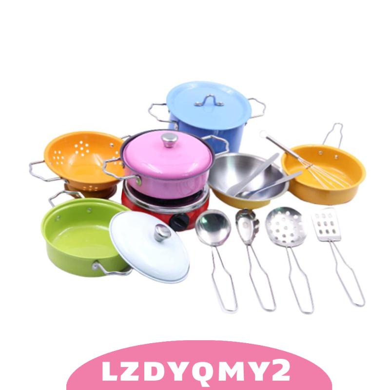 Bộ 17 Dụng Cụ Nấu Ăn Bằng Thép Không Gỉ Nhiều Màu Sắc