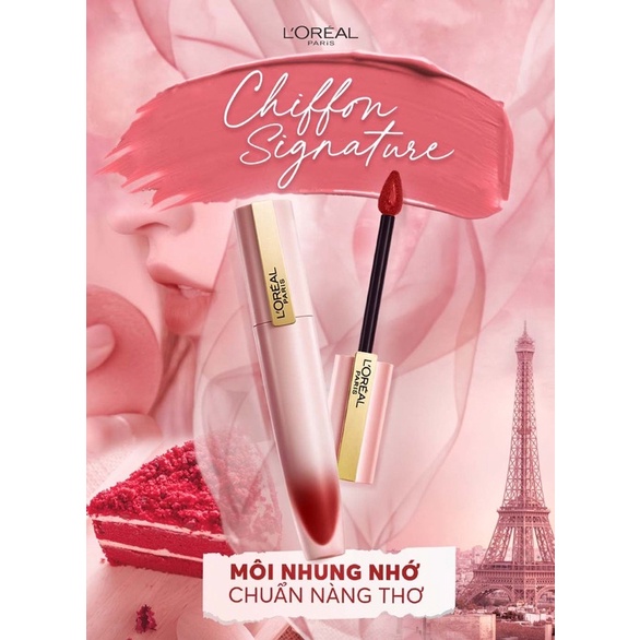 Son Môi Loreal Velvet Matte Lì Mịm Chiffon Signature
