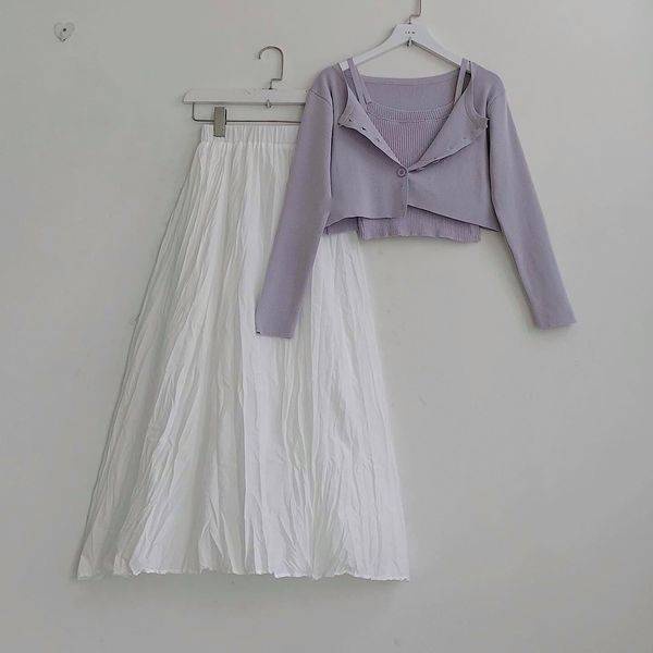 Chân Váy Dài SEE Chữ A JEM CLOSET Chất Lụa Hàn Style Dễ Thương Dế Phối Đồ 3215