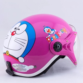 Mũ bảo hiểm cho bé hình Doremon cao cấp (Hồng)