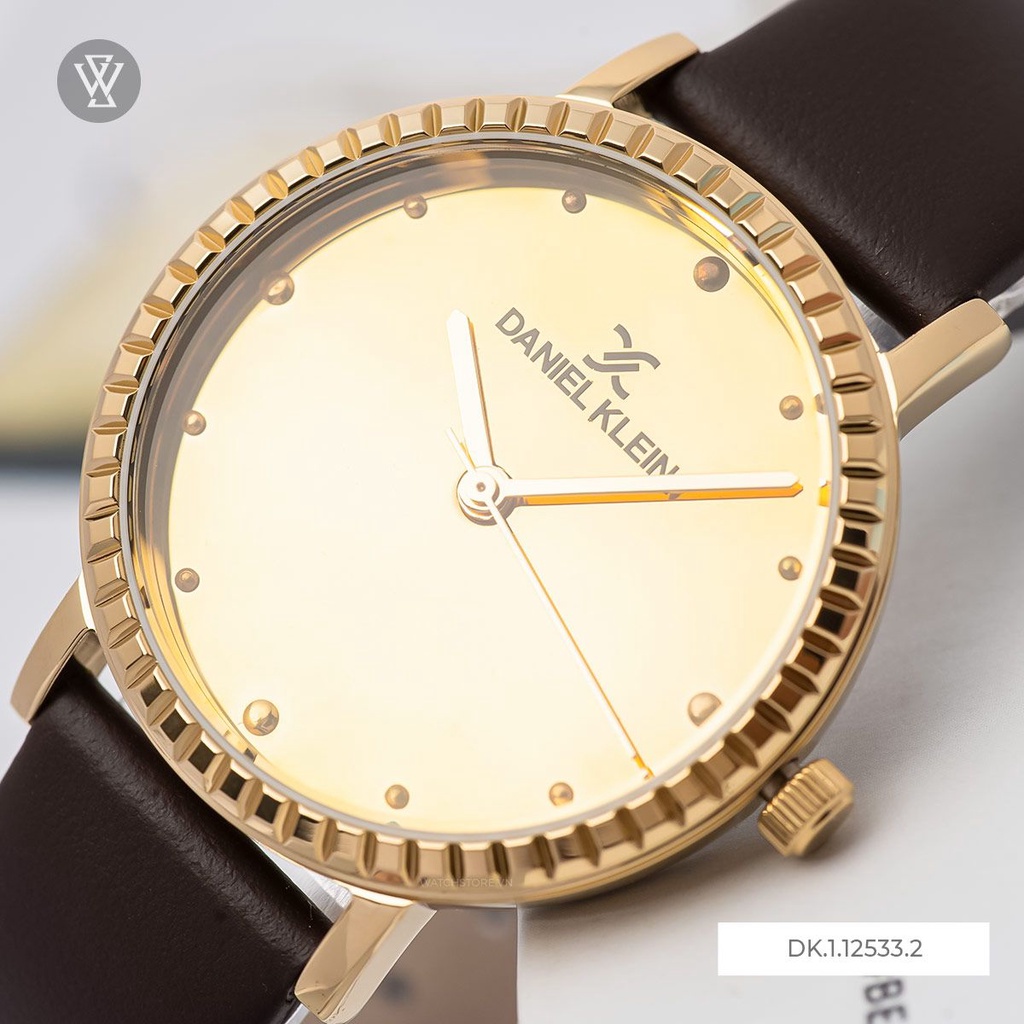 Đồng Hồ Quartz Nữ Daniel Klein Premium Ladies WATCHSTORE DK.1.12533.2 Mặt Kính Khoáng 34mm, Dây Da, Vỏ Thép