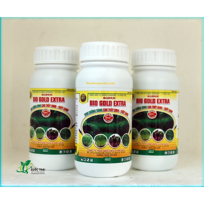 Dinh Dưỡng Trồng Cây Thủy Sinh Hồ Cá,Không Gây Hại Sinh Vật Sống SUPER BIO GOLD, Trồng Rau Củ Thủy Canh